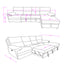 Kia - Sectional With Power And USB - Beige / Brown