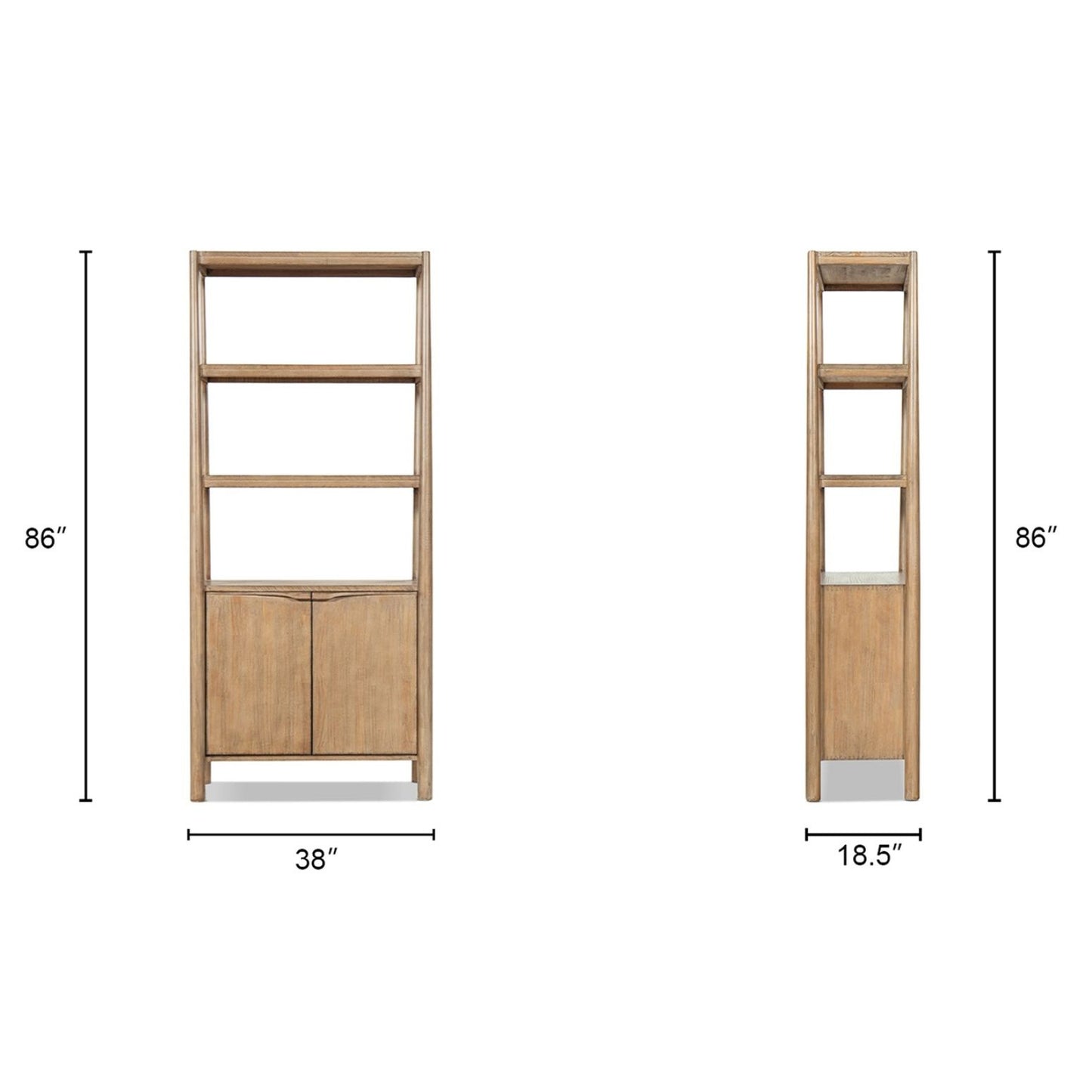 Nolan - Bookcase With Lower Cabinet - Natural