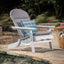 Outdoor Adirondack Chair Cushion With Water Resistant Fabric And Ties - Gray