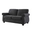 Soft Loveseat, Upholstered 2 Seater Couch, Loose Back Cushions And Turned Legs