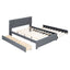 Upholstered Platform Bed With Brick Pattern Headboard And Twin Long Size Trundle