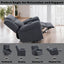Domana - Polished Microfiber Power Nirion Recliner With Lift Heating Massage Chair - Dark Blue