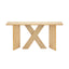 X-Frame Console Table, Angled Cross Leg Design, Rounded Edges - Natural