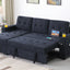Ashlyn II - 84"W Woven Fabric Reversible Sleeper Sectional Sofa with Storage Chaise