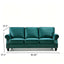 3 Seater Sofa With Nailhead Trim And Turned Legs For Living Room