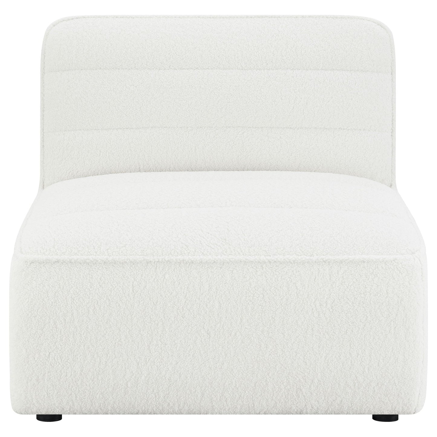 Bonnie - Upholstered Armless Chair With Channel Tufting - Ivory