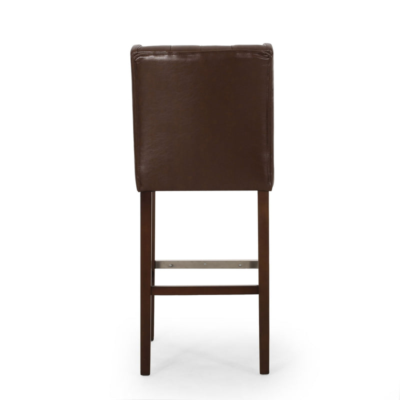 Solstara - Upholstered Dining Barstool With Button Tufted And Wing Back