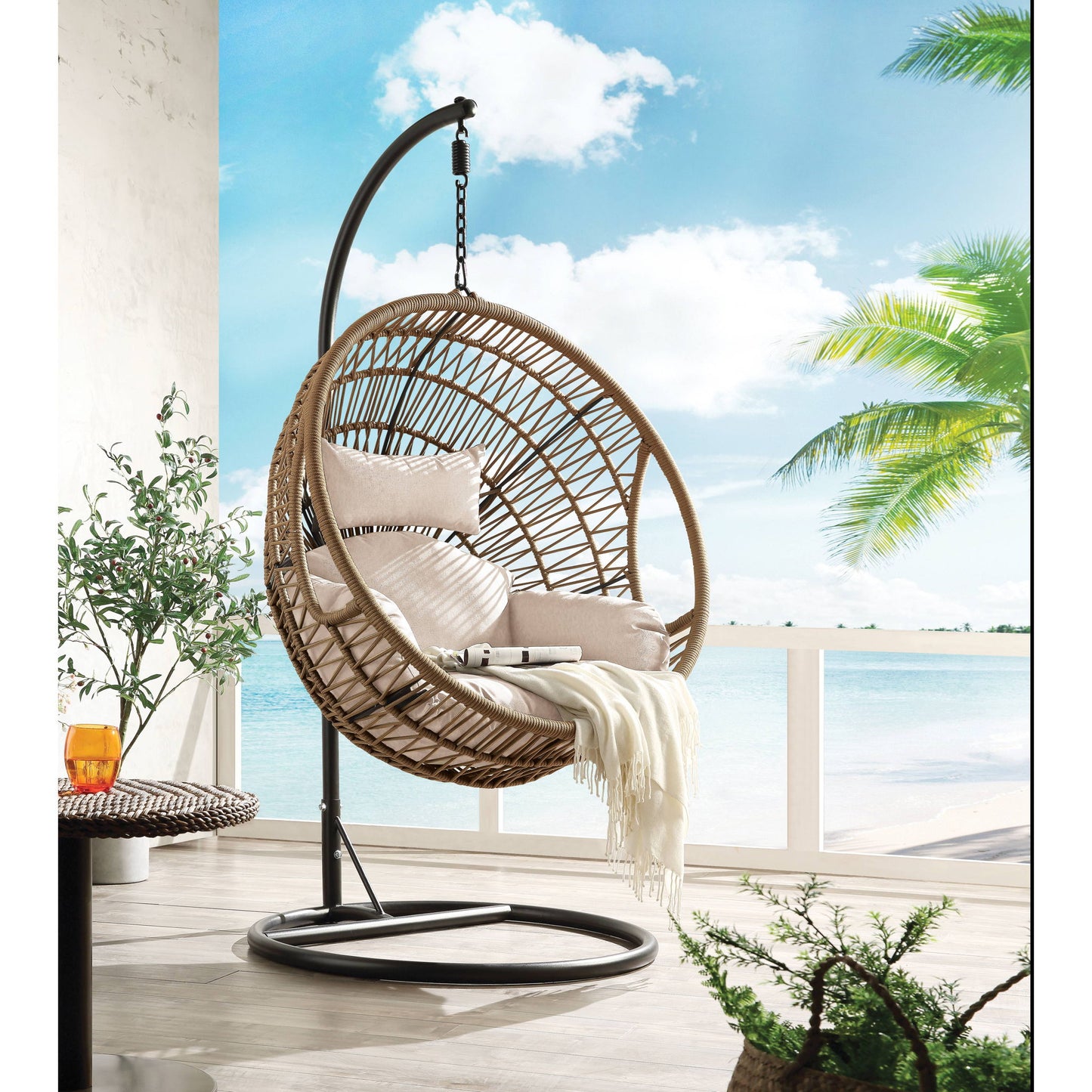 Vasant - Hanging Chair (Seat Cushion Included) - Beige