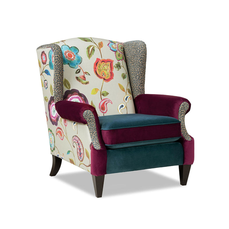 Anya - Wingback Accent Arm Chair - Blue