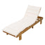 Chaise Lounge With Multi Fold Cushion, 3 Position Adjustable Backrest For Patio - Beige / Teak