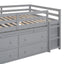 Loft Bed With Retractable Writing Desk And 4 Drawers, With Lateral Portable Desk And Shelves