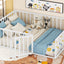 Metal Floor Bed Frame With Fence And Door