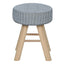 Ottoman, Pouf, Footrest, Foot Stool, Round, Natural Wood Legs, Contemporary, Modern