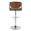 Pino - Mid Century Modern Adjustable Barstool & Swivel With Rounded T Footrest (Set of 2)