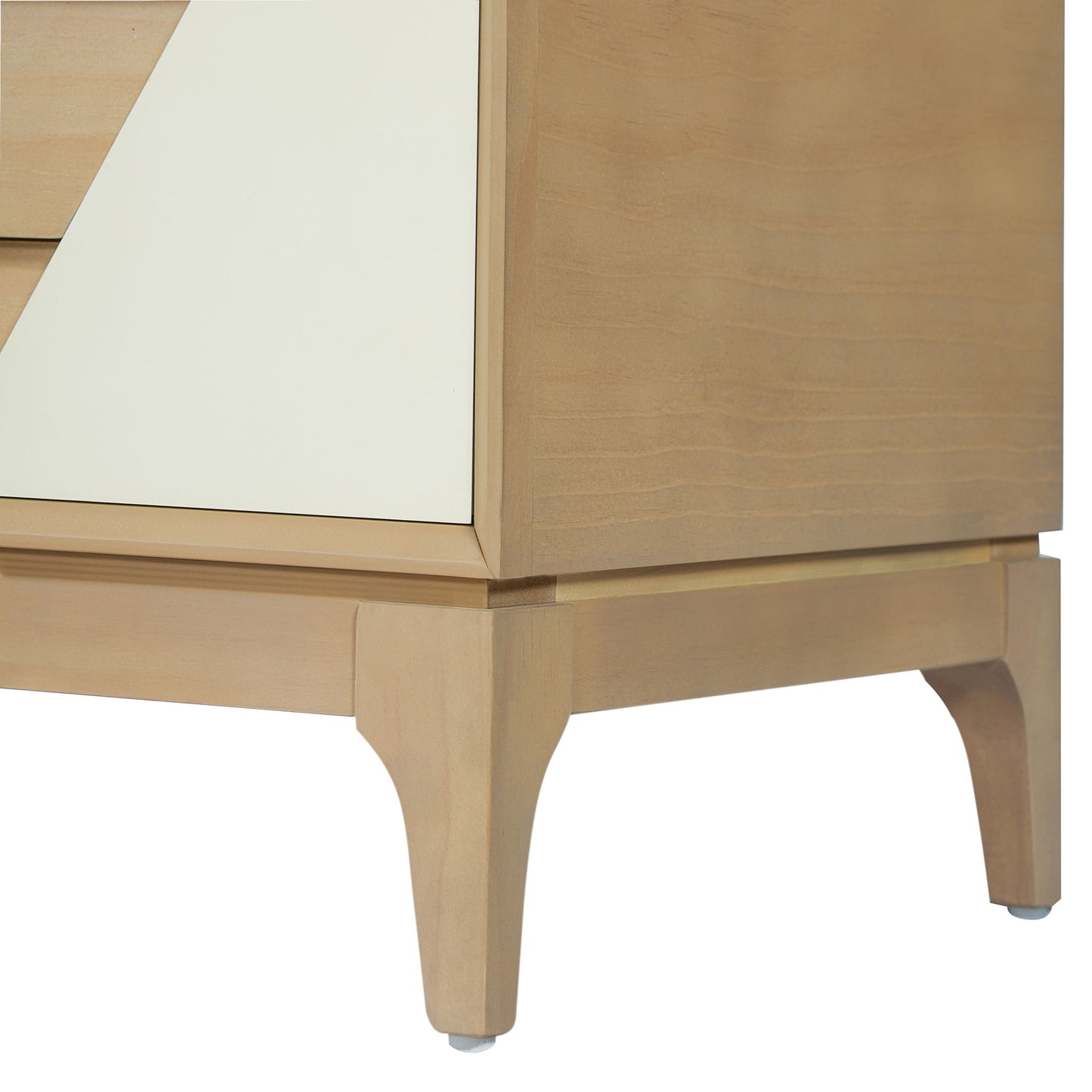 Japandi 2 Drawer Nightstand With Geometric Design