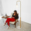 Tall Corner Floor Lamp For Living Room - White