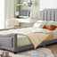 Upholstered Daybed With Classic Stripe Shaped Headboard