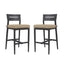Modern Outdoor Bar Stools With Backrest And Footrest (Set of 2)
