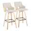 Stella - Contemporary Fixed Height Barstool With Swivel Square Footrest (Set of 2)