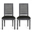 French Country Dining Chair With Rectangular Cane Backrest And Smooth Upholstered Seating