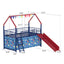 Jack - House Loft Bed With Slide And Curtain Set