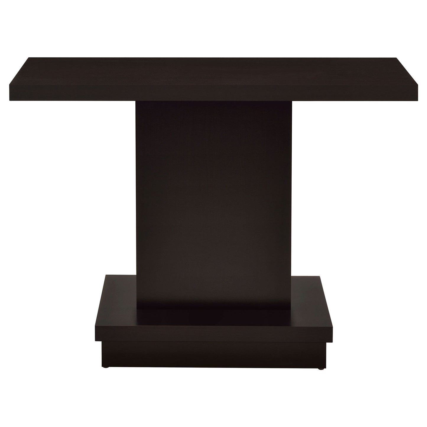 Fiona - Pedestal Console Table With Geometric Design - Cappuccino