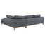 Harlan - L-Shape Upholstered Sectional With Pillows - Gray