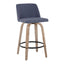 Toriano - Contemporary Fixed-Height Counter Stool & Swivel With Round Footrest (Set of 2)