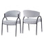 Contemporary Upholstered Dining Chairs With Metal Legs (Set of 2)