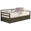 Twin Long 2 Drawer Daybed With Extendable Trundle, Storage Drawers, Fits Standard Mattress - Gray