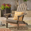 Outdoor Foldable Adirondack Chair With Hand Crafted Details - Gray