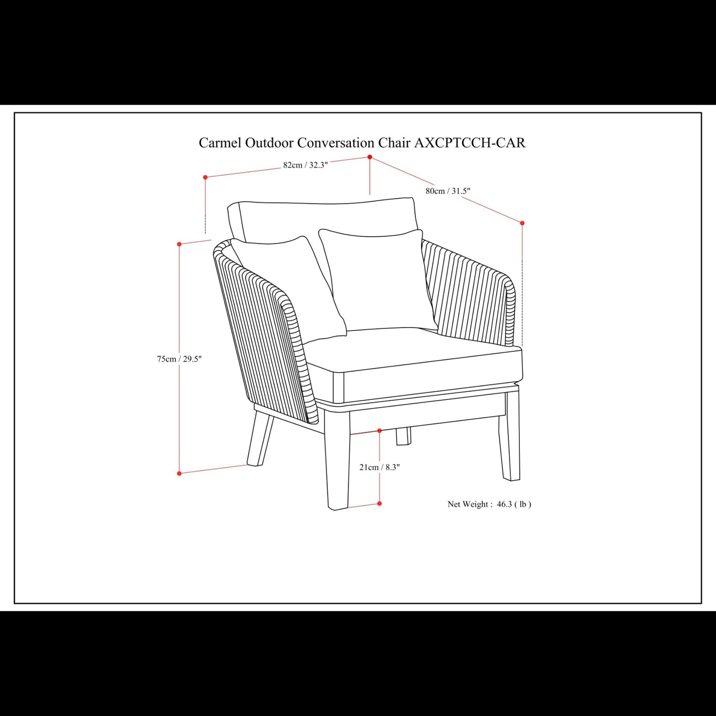 Carmel - Outdoor Conversation Chair - Sand Drift