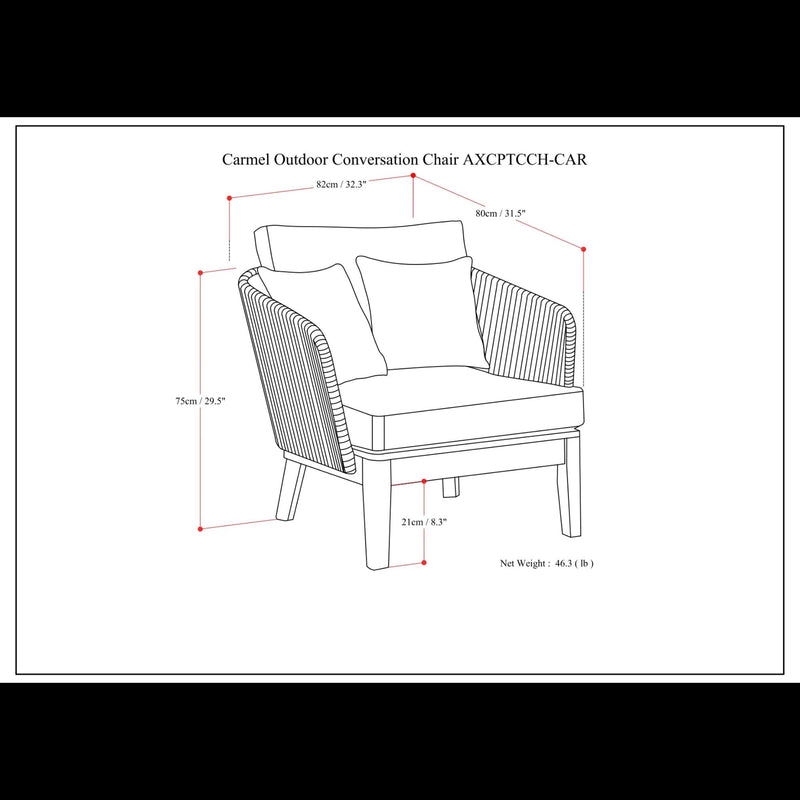 Carmel - Outdoor Conversation Chair - Sand Drift