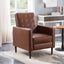 Mid-Century Modern Recliner With Button Tufted Waffle Stitch