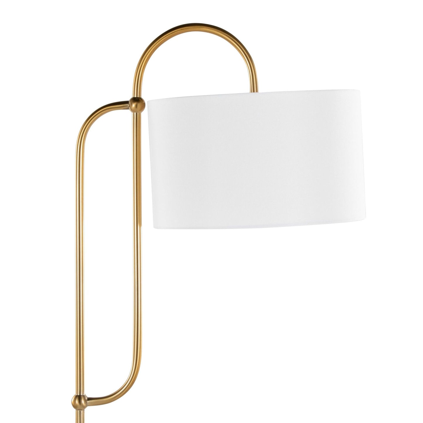 Leslie - Glam / Art Deco Floor Lamp - Gold / White