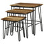 3 Piece Nesting Table With Hairpin Legs - Brown