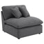 6 Piece Upholstered Modular Sectional Sofa With Reversible Cushions And Ottoman - Charcoal