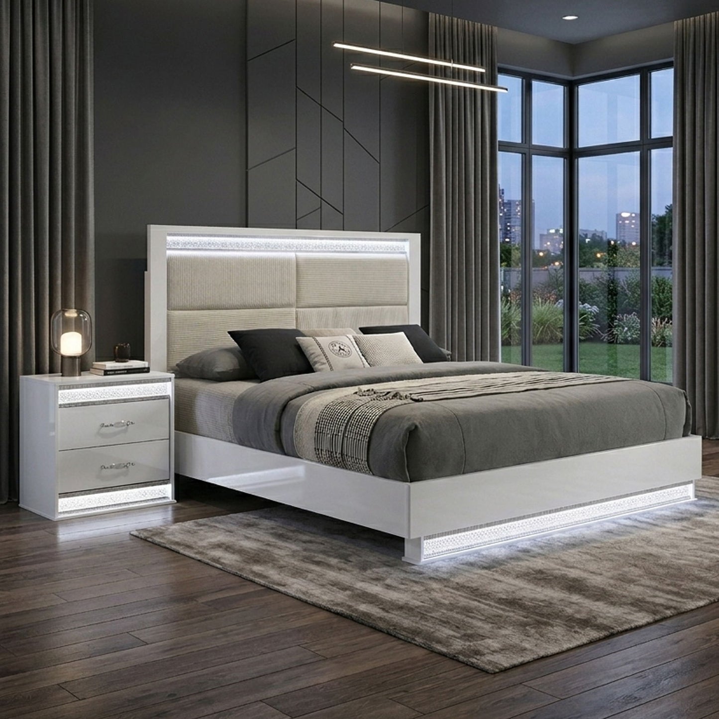 Glam - Bed With LED Headboard