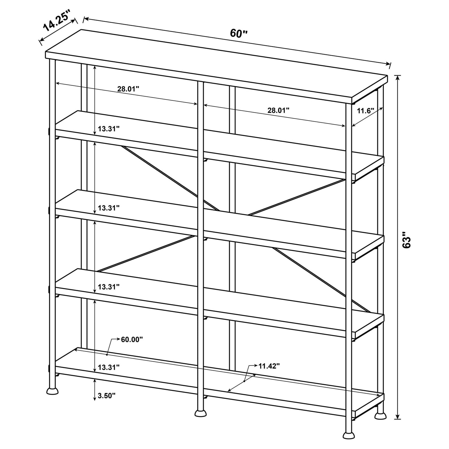 Double Wide Bookcase Shelves