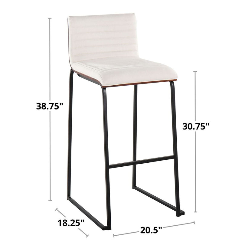 Mason Mara - Contemporary Versatile Desig Fixed Height Barstool (Set of 2)