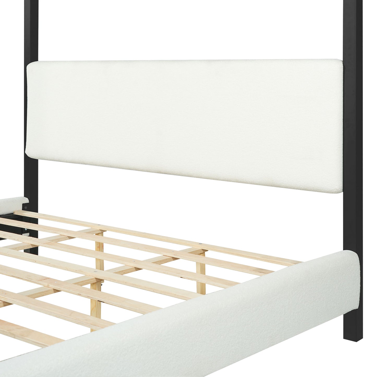 Modern Canopy Bed With Upholstery