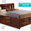 Modern Design Storage Bed With Bookcase Headboard