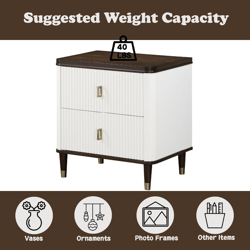 Carena - 5 Piece Bedroom Set (Eastern King Dresser Chest Mirror Nightstand) - Brown / Light Gray / White