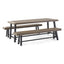 Outdoor 3 Piece Picnic Dining Set - Gray / Rustic Metal