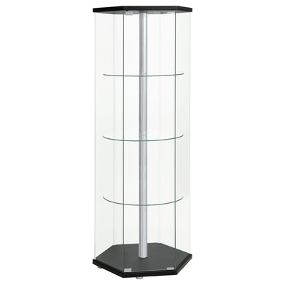 Tenley - 4 Shelf Curio Cabinet With Hexagonal Design