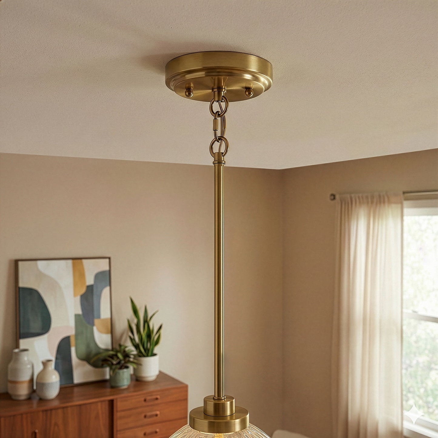 Zen - 5 Pendant Chain Hanging Light - Clear / Gold
