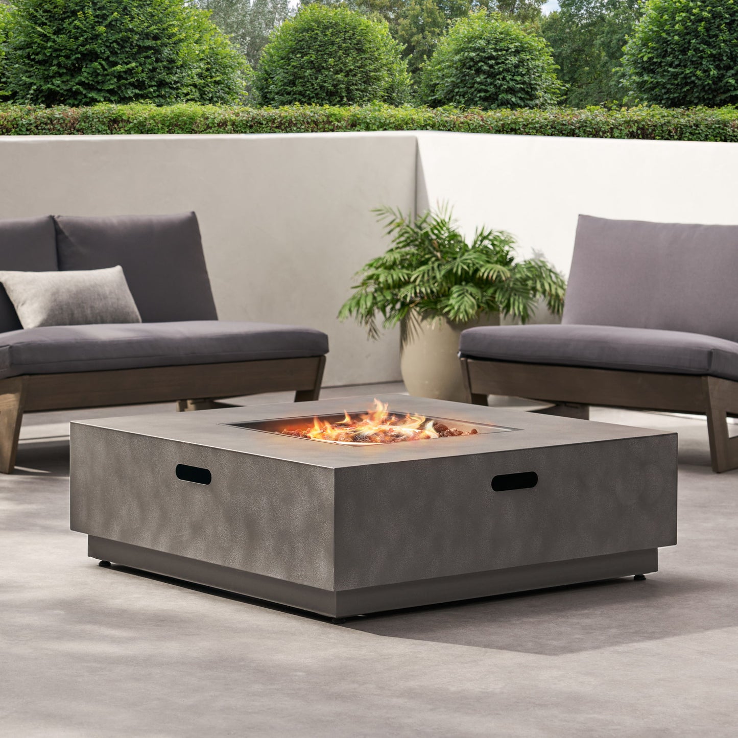 Modern Square Fire Pit With 50, 000 Btu