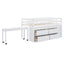Loft Bed With Retractable Writing Desk And 4 Drawers, With Lateral Portable Desk And Shelves