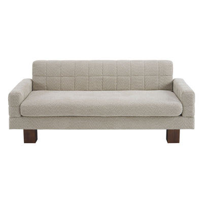 Modern Loveseat Sofa, 2 Seater With Square Arms For Living Room