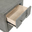 Modern 2 Drawer Nightstand In Gray Finish With Silver Metal Handles, Contemporary Bedside Table With Smooth Glide Drawers